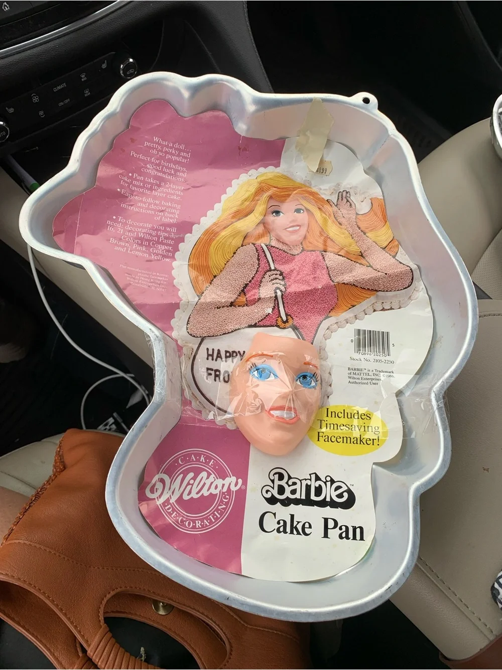 Vintage Mattel Barbie Cake Pan with Pink and Blonde Artwork